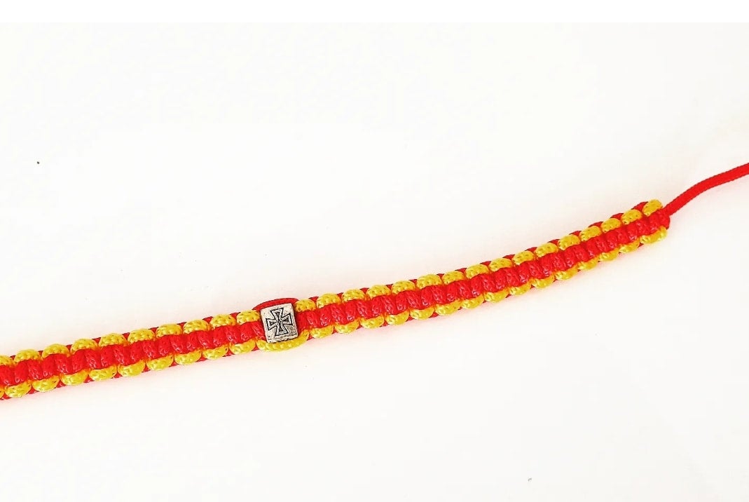 Red & Yellow Orthodox Bracelet Macedonian Gifts